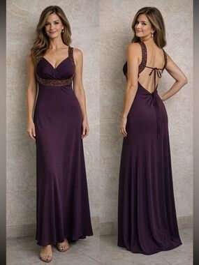 Prom Dress Burgundy Long Formal Dress Size 10